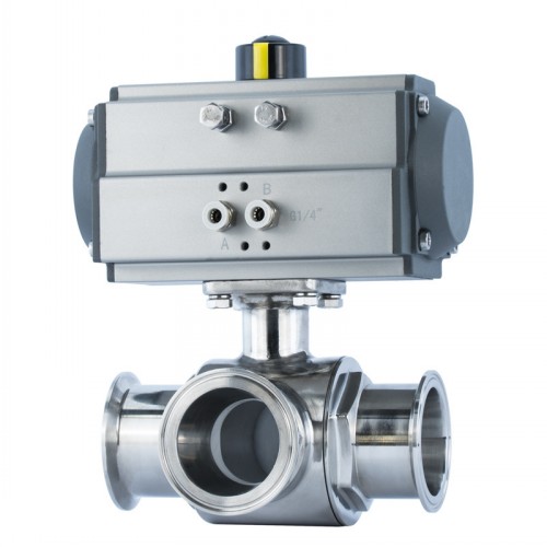 氣動(dòng)三通衛(wèi)生級(jí)球閥Q684F，Q685F